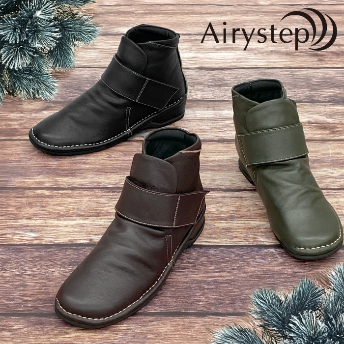 Airystep カジュアルベルトデザインレザーブーツ 036-1883