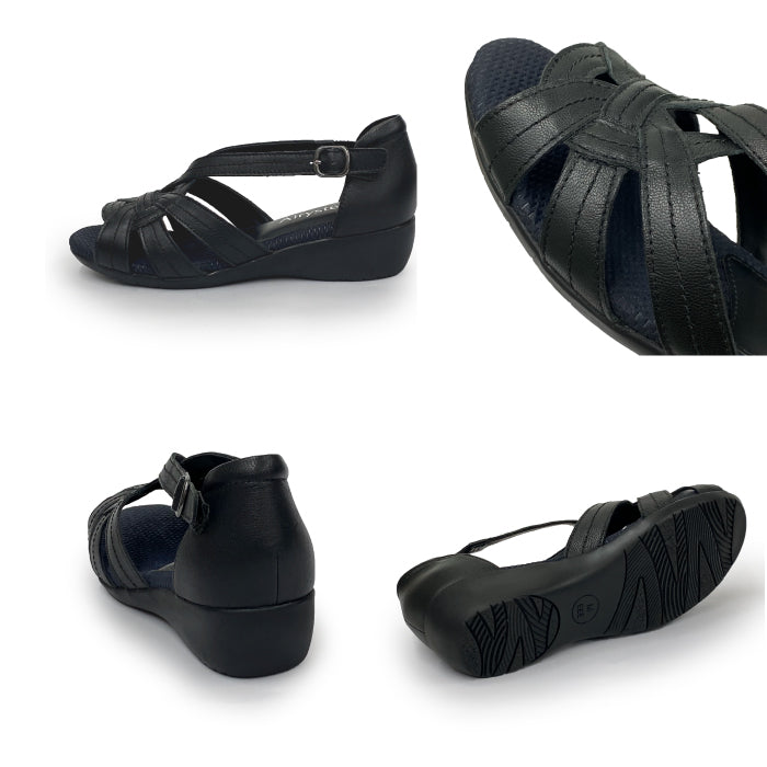 【FINAL SALE 対象】Airystep レザーオープントゥサンダル059-6889