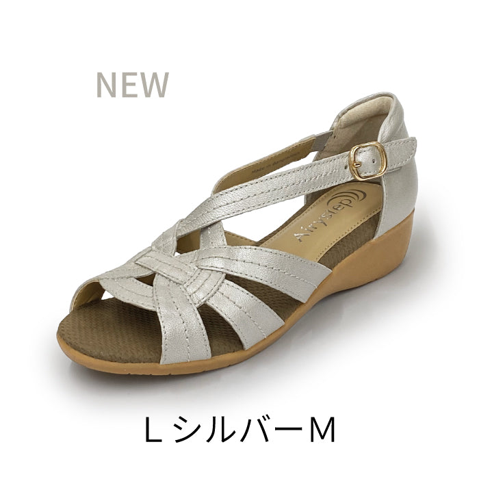 【FINAL SALE 対象】Airystep レザーオープントゥサンダル059-6889