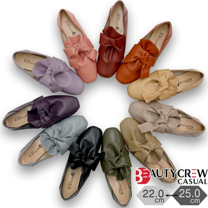BEAUTYCREW CASUAL レザーリボンシューズ 059-8346aw