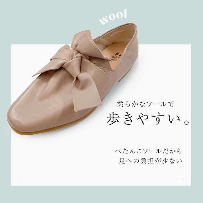BEAUTYCREW CASUAL レザーリボンシューズ 059-8346aw