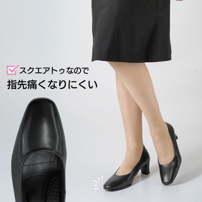 【リニューアルオープンセール】レザーブラックパンプス #059-0280