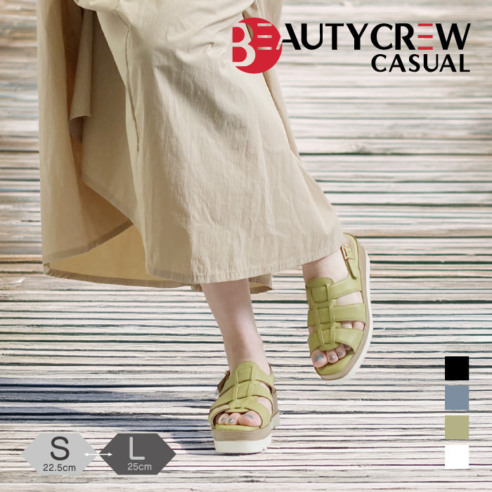 BEAUTYCREW CASUAL 厚底レザーグルカサンダル 059-2538
