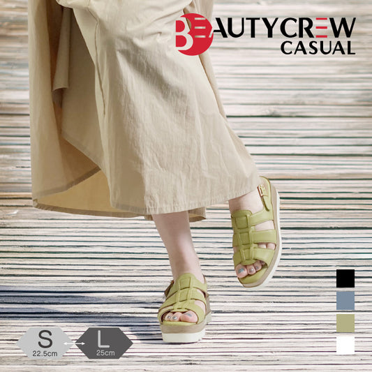 BEAUTYCREW CASUAL 厚底レザーグルカサンダル 059-2538