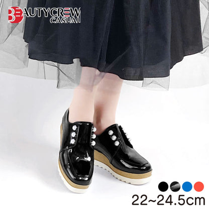 BEAUTYCREW CASUAL パール 厚底レザーシューズ 059-2580aw
