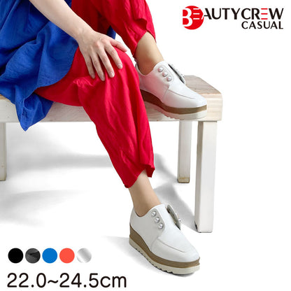 【SALE】BEAUTYCREW CASUAL パール 厚底レザーシューズ 059-2580ss