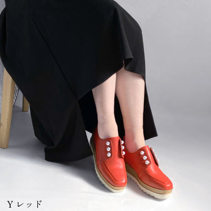 BEAUTYCREW CASUAL パール 厚底レザーシューズ 059-2580ss