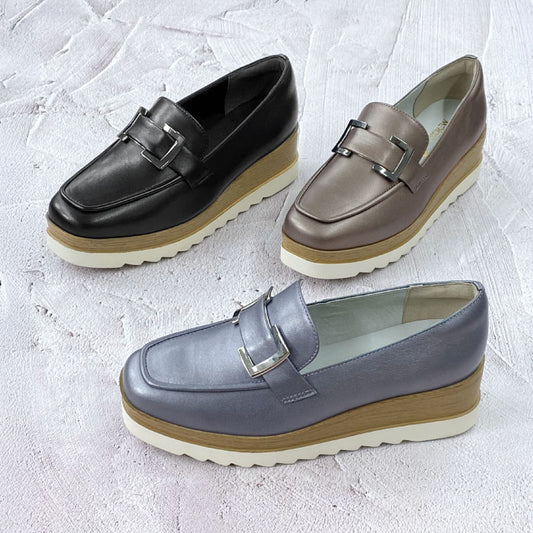 BEAUTYCREW CASUAL バックル厚底レザーシューズ 059-2582aw