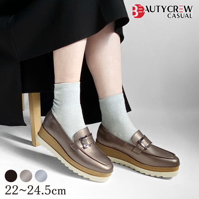BEAUTYCREW CASUAL バックル厚底レザーシューズ 059-2582aw