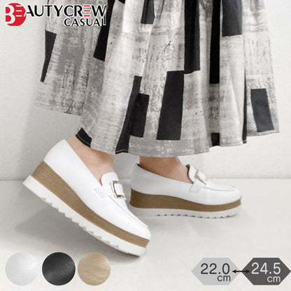 BEAUTYCREW CASUAL バックル厚底レザーシューズ 059-2582ss