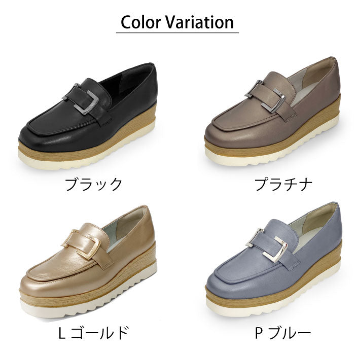 BEAUTYCREW CASUAL バックル厚底レザーシューズ 059-2582aw