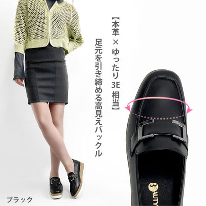 【SALE】BEAUTYCREW CASUAL バックル厚底レザーシューズ 059-2582ss