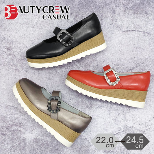 BEAUTYCREW CASUAL 厚底レザーパンプス 059-2584
