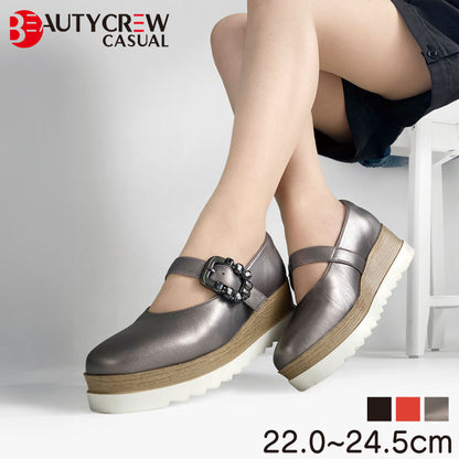 BEAUTYCREW CASUAL 厚底レザーパンプス 059-2584