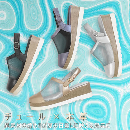 BEAUTYCREW CASUAL 厚底レザーグルカサンダル 059-2585