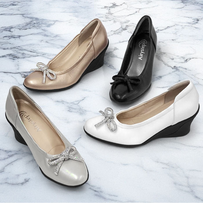 〖2026SS新作 4月中旬入荷予定〗Airystep 美脚レザーバレエシューズ 059-6055