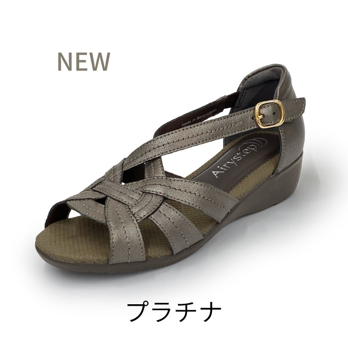 【FINAL SALE 対象】Airystep レザーオープントゥサンダル059-6889