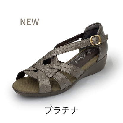【FINAL SALE 対象】Airystep レザーオープントゥサンダル059-6889