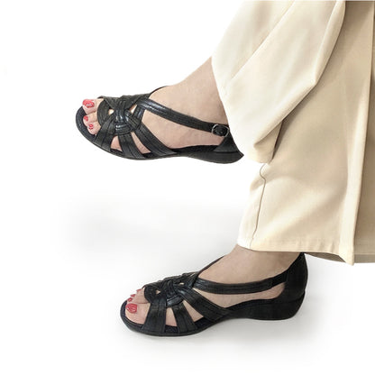 【FINAL SALE 対象】Airystep レザーオープントゥサンダル059-6889