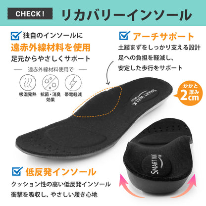 SMART WALK +Plus リカバリー防水スニーカー CLOUD WAVE 090-0101