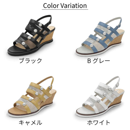Yukiko Kimijima サンダル パール ウエッジソール 109-3253