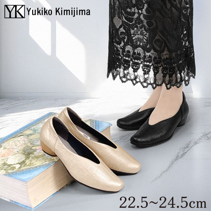 Yukiko Kimijima 幅広4Eレザーパンプス 122-8259ss
