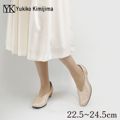 【SALE】Yukiko Kimijima 幅広4Eレザーパンプス 122-8259ss