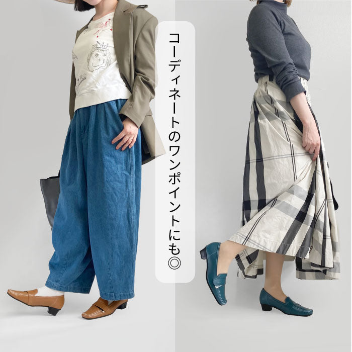 Yukiko Kimijima レザーカジュアルパンプス 142-0326aw