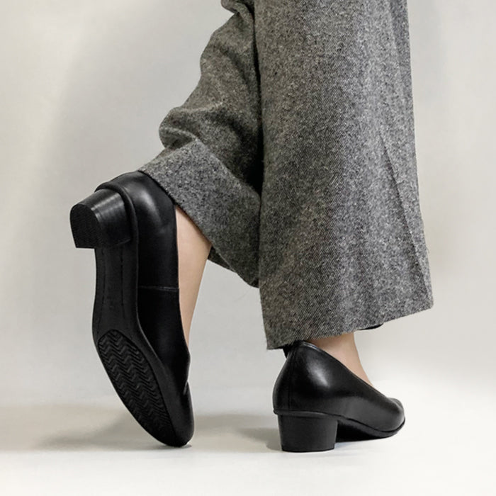 Yukiko Kimijima ローヒールレザーパンプス 142-0685