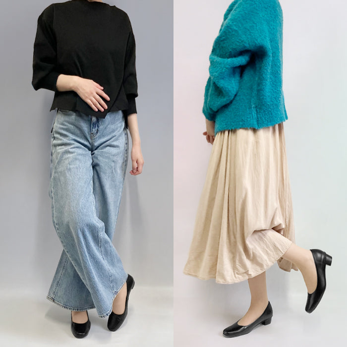 Yukiko Kimijima ローヒールレザーパンプス 142-0685