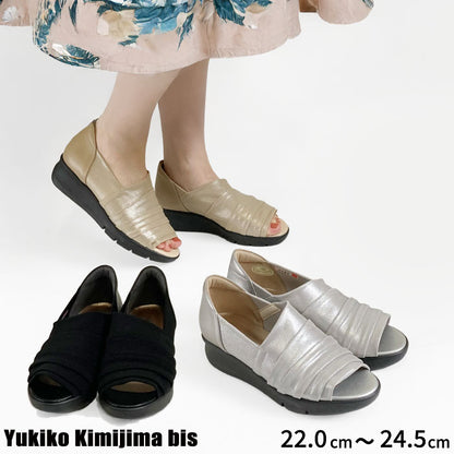 Yukiko kimijima bis レザーオープントゥシューズ 192-8163