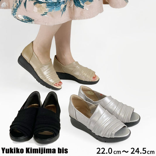 Yukiko kimijima bis レザーオープントゥシューズ 192-8163