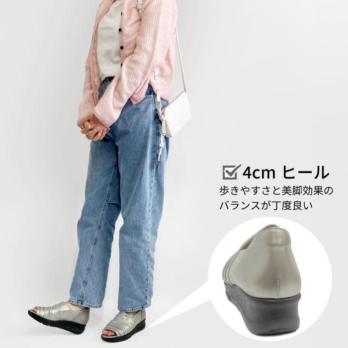 Yukiko kimijima bis レザーオープントゥシューズ 192-8163